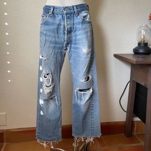 levi’s 501xx distressed vintage denim jeans